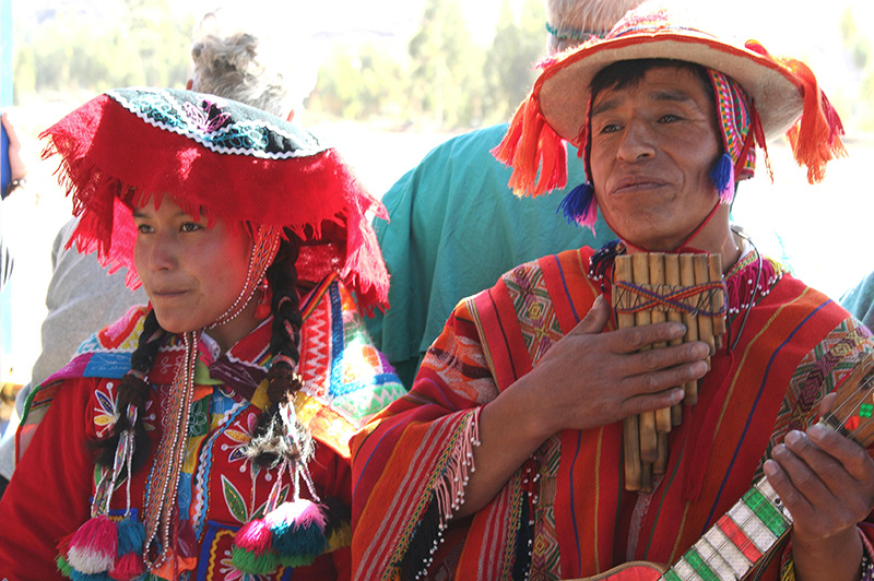 Traditional Music Players Cusco Peru Llama Travel