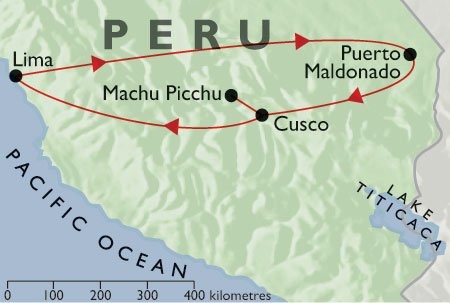 Incas & Conquistadors  + the Jungle + Inca Trail map