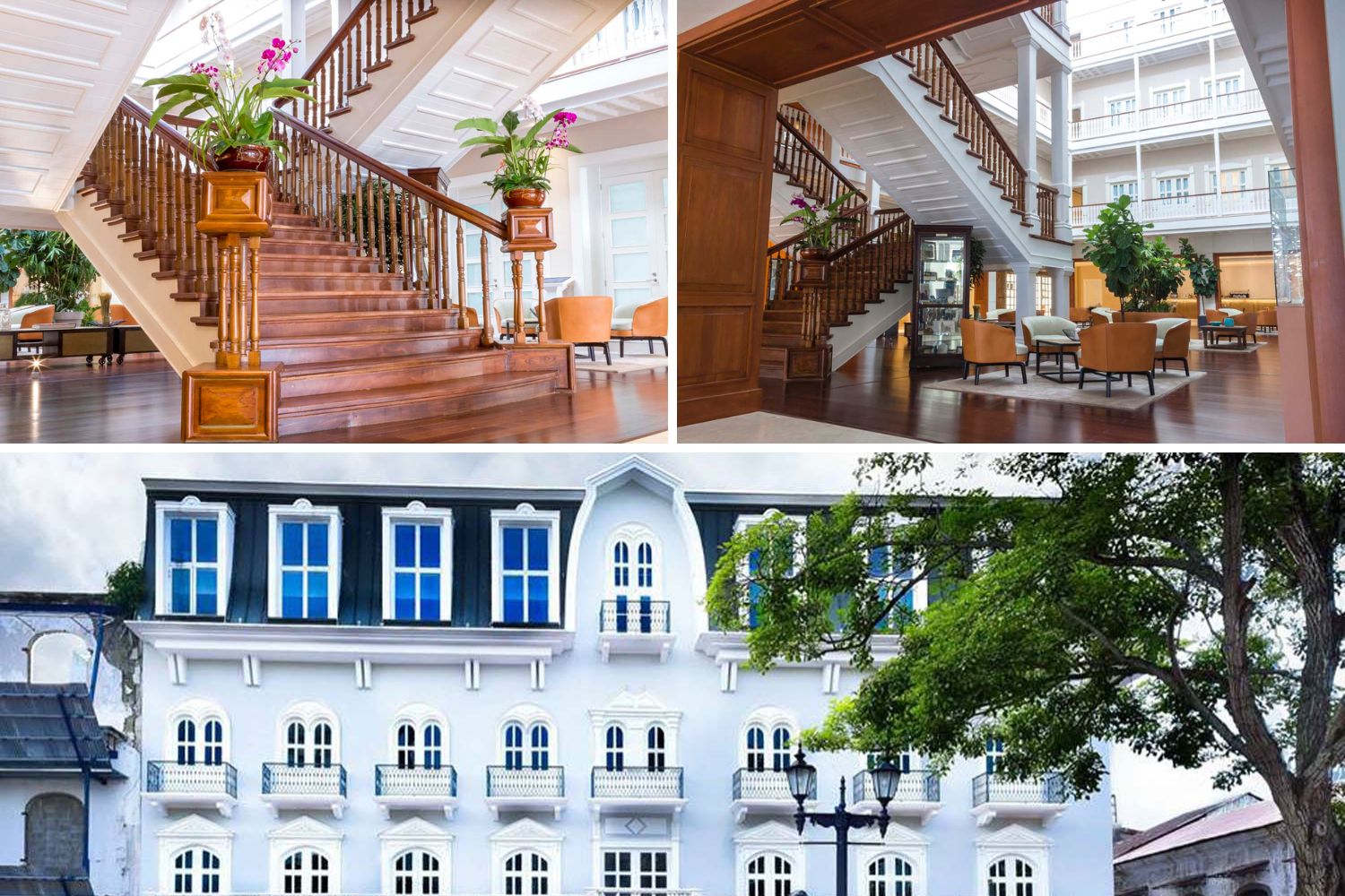 A collage of images of the Central Hotel in Panama City.