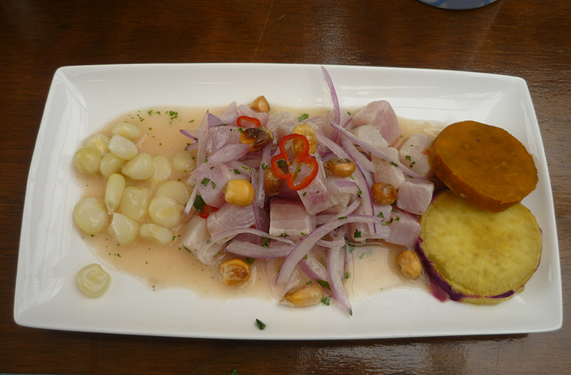 Ceviche dish Peru Llama Travel