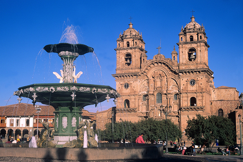 Main plaza Cusco Peru Llama Travel