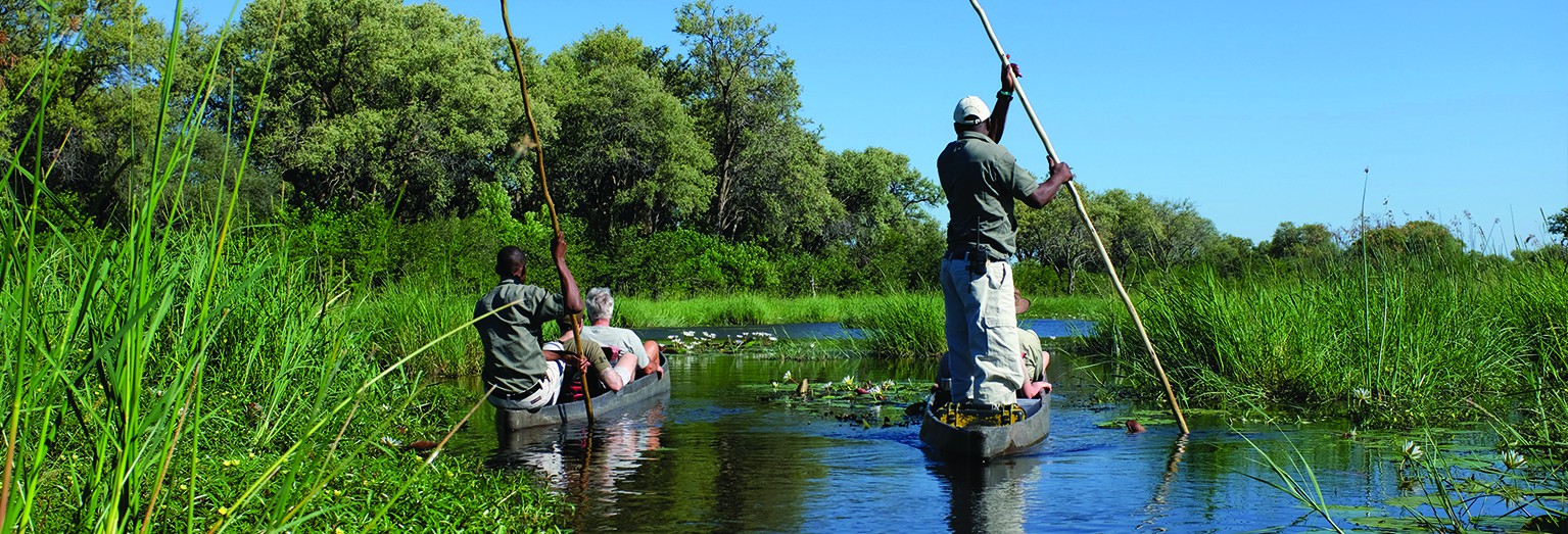 Enjoy a traditional mokoro ride in Botswana's Okavango Delta
