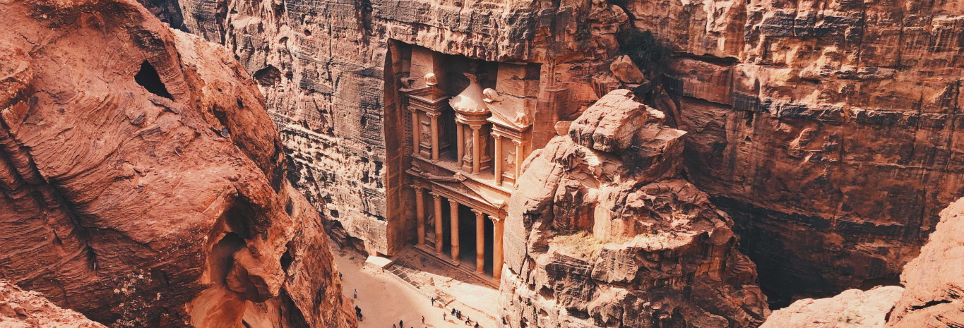 Explore the ancient city of Petra in Jordan