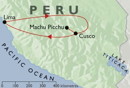 Incas & Conquistadors + Inca Trail map