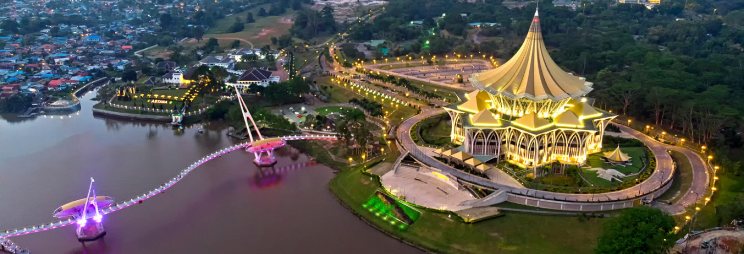 Aerial view of Kuching 
