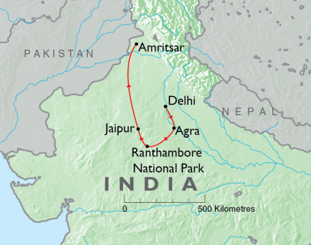 Amritsar and the Golden Temple India Map