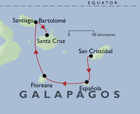 Galapagos, Solaris, 5 day, map