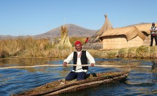 Floating reed islands, Lake Titicaca, Peru