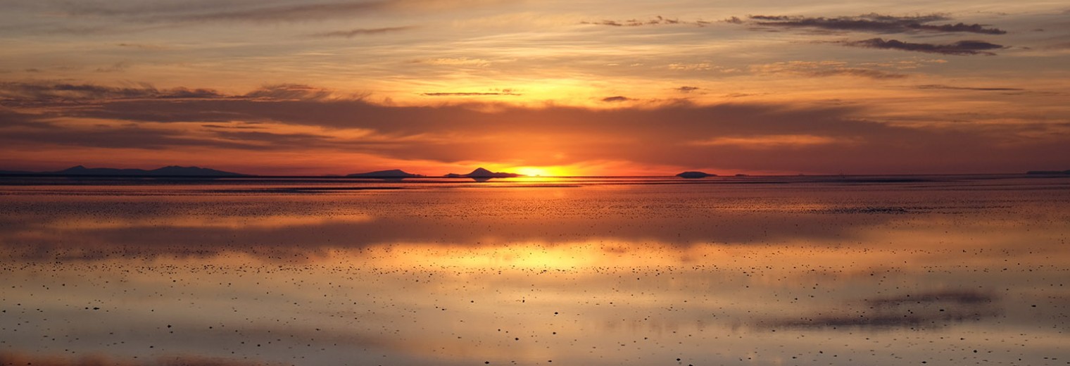 Salt flat sunrise, Bolivia