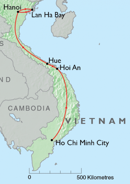 Vietnam, base Program, South to North, Map