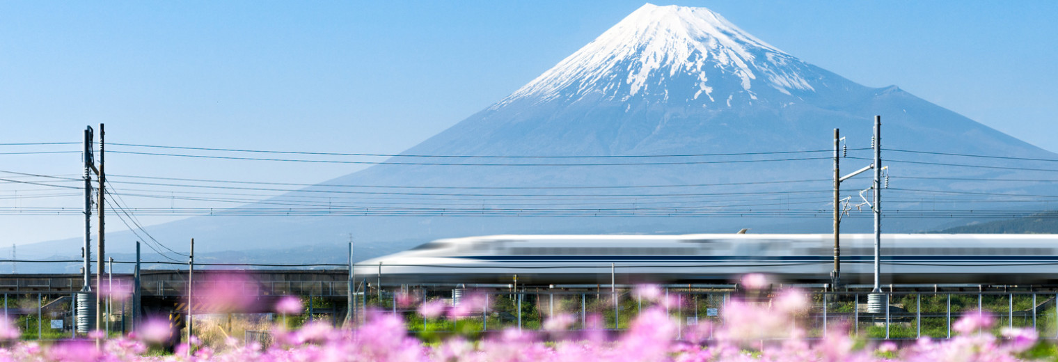 Bullet Train in front of Mt Fuji