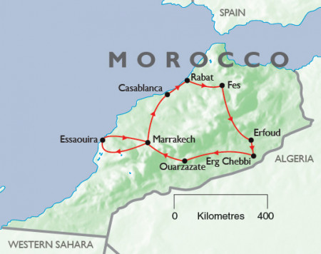 Grand Tour of Morocco + Moroccan Coast Map