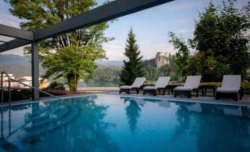 Outdoor Pool, Rikli Balance Hotel, Lake Bled, Slovenia