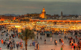 Djemaa el Fna at dusk, Marrakech