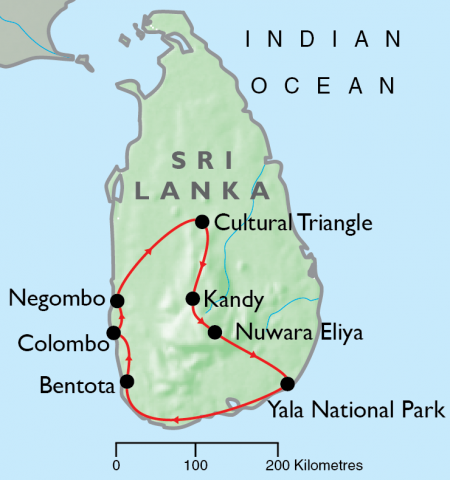 Splendours of Sri Lanka Map