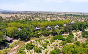 Aerial view, Mara Simba Lodge, Masai Mara, Kenya