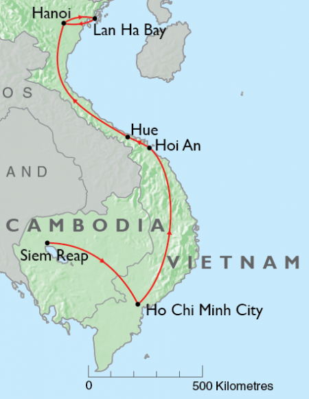 Vietnam, Angkor Wat, Map