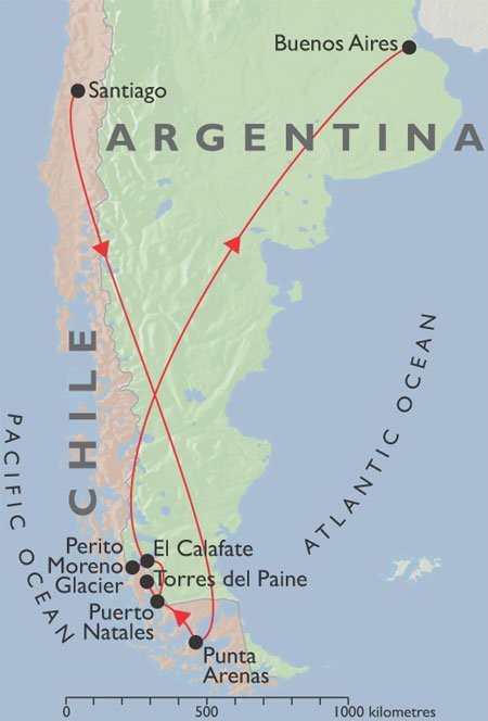 Best of Argentina & Chile map