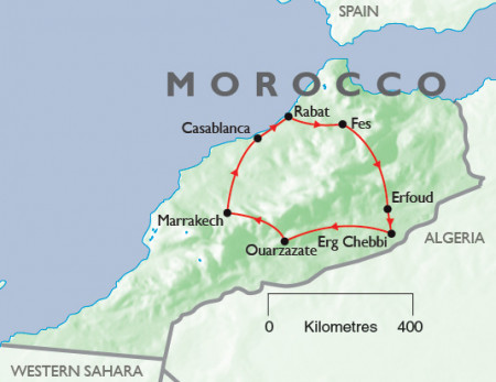 Grand Tour of Morocco Map